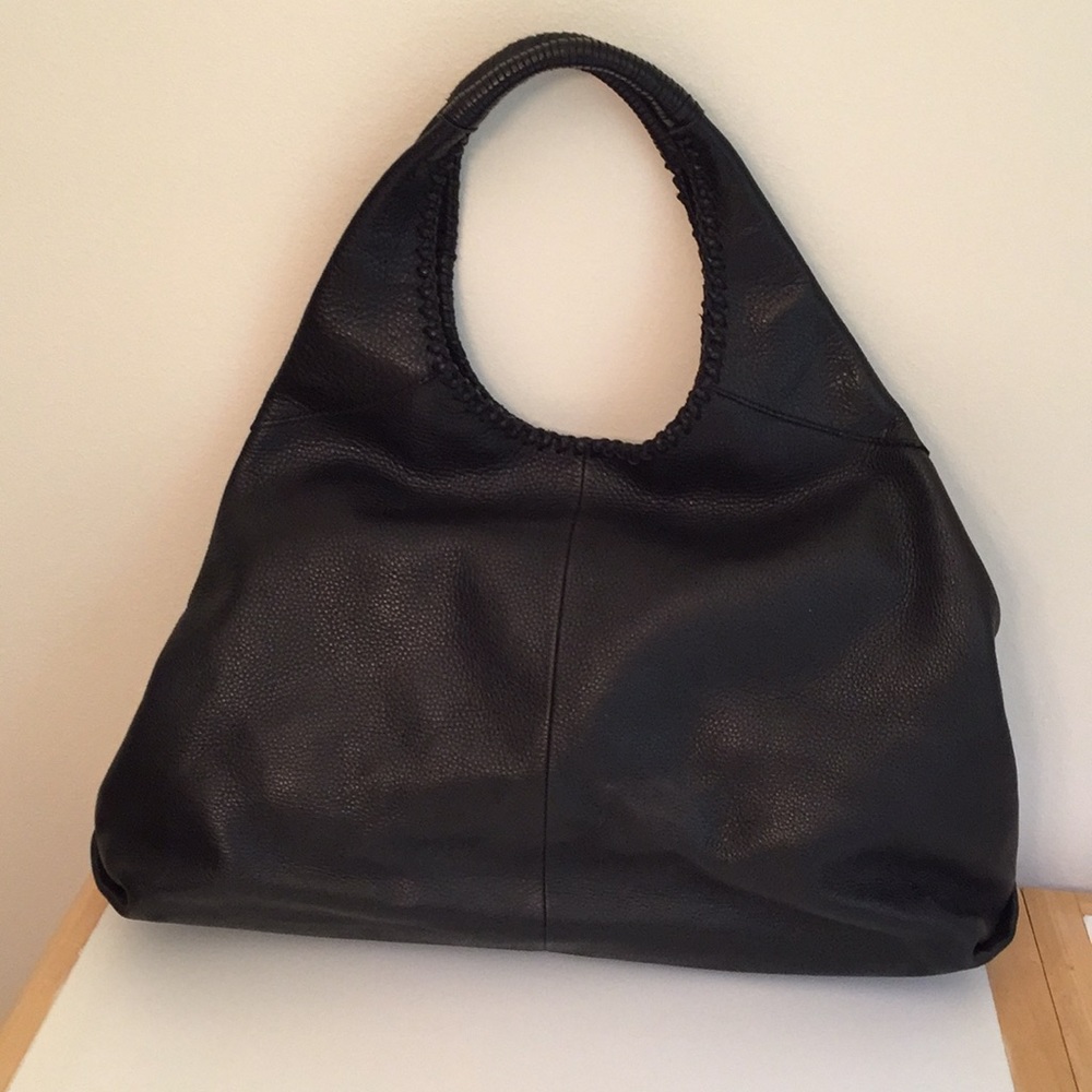 Banana republic black leather hobo bag